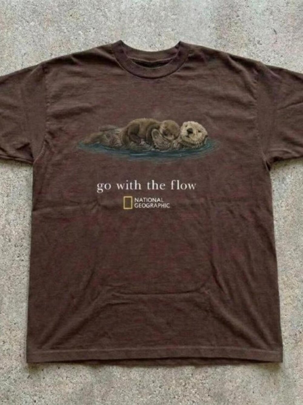National Geographic go with the flow brown tee